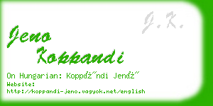 jeno koppandi business card